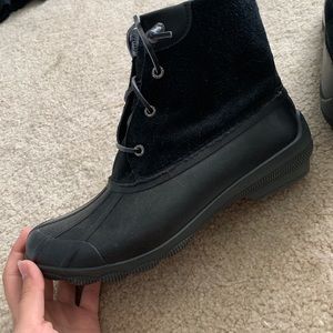 Black Sperry Duck Boots